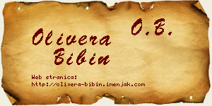 Olivera Bibin vizit kartica